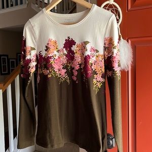 Talbots long sleeve floral shirt
